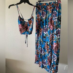 ASOS Vibrant Floral Two-Piece Swim Coverup - Size 10
